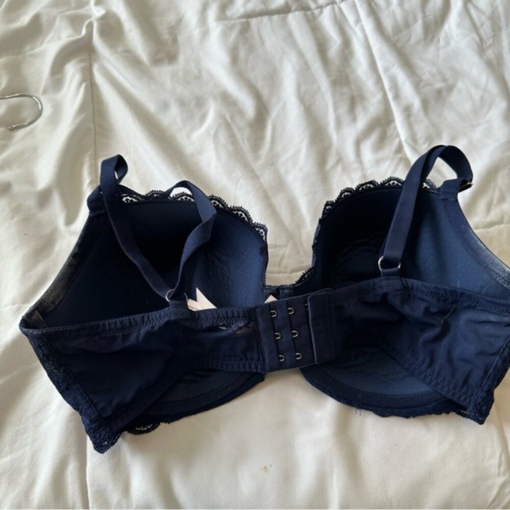 Victoria’s Secret Dream Angels Blue Lined Demi Push-Up Bra Size 36 DDD - Picture 4 of 6